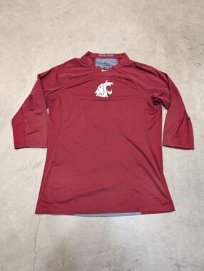 Nike Pro Hypercool Washington State Player Issued 3/4 Sleeve Shirt Red Mens L